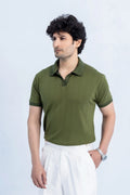 Olive Ribbed Polo