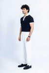 Monochrome Zip Polo Black