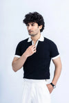 Monochrome Zip Polo Black