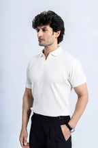 Ivory Open-Collar Polo